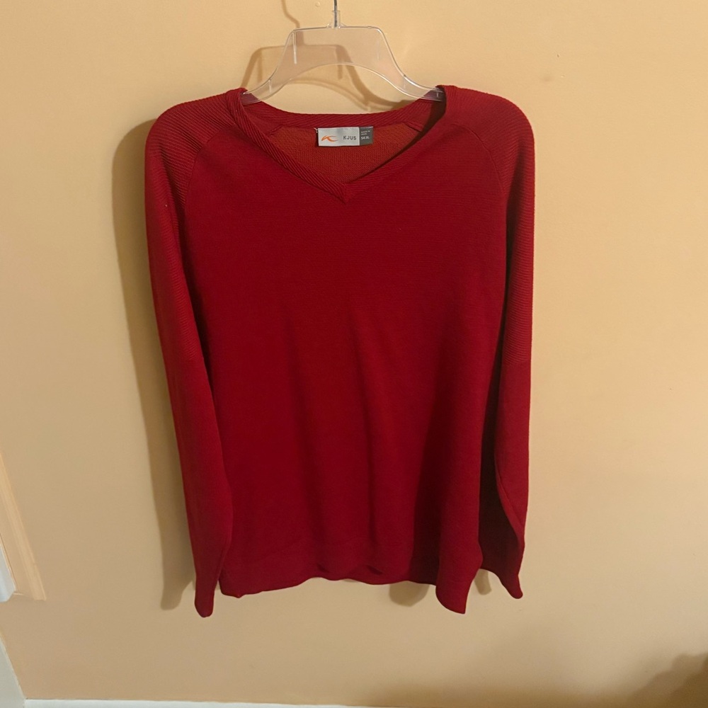 Kjus Freelite Kulm V-Neck Pullover Sweater in Red